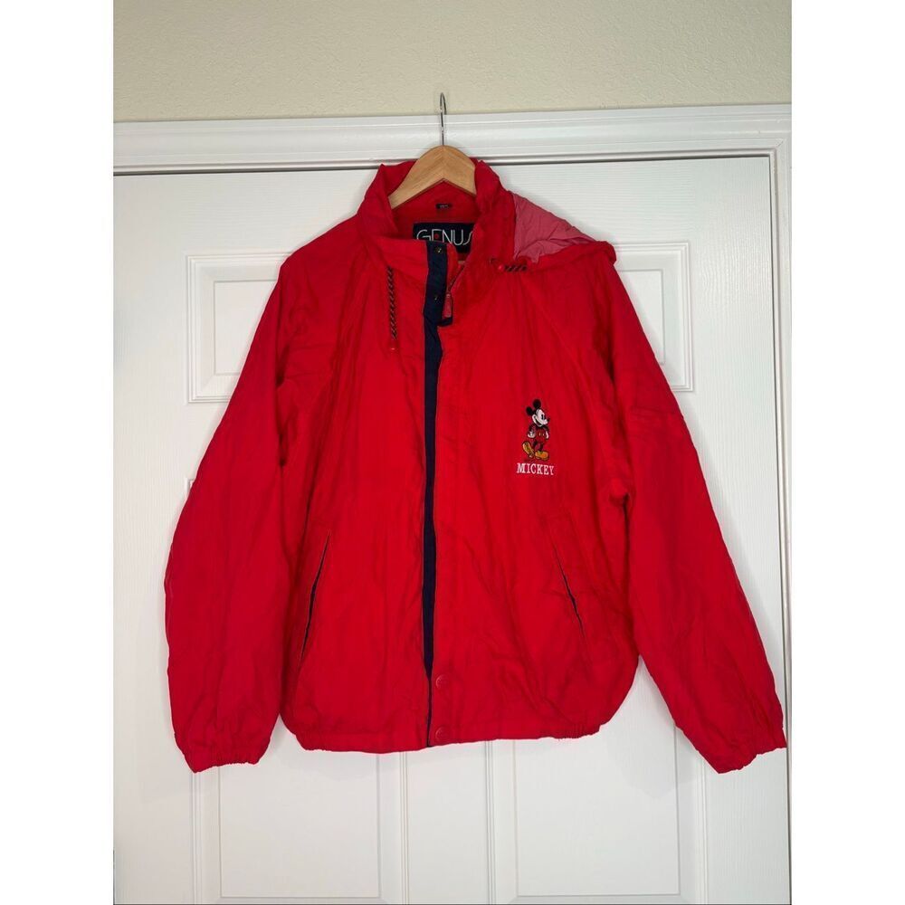 Vintage 90’s Genus Disney Red Mickey Mouse Windbreaker Jacket Size Large